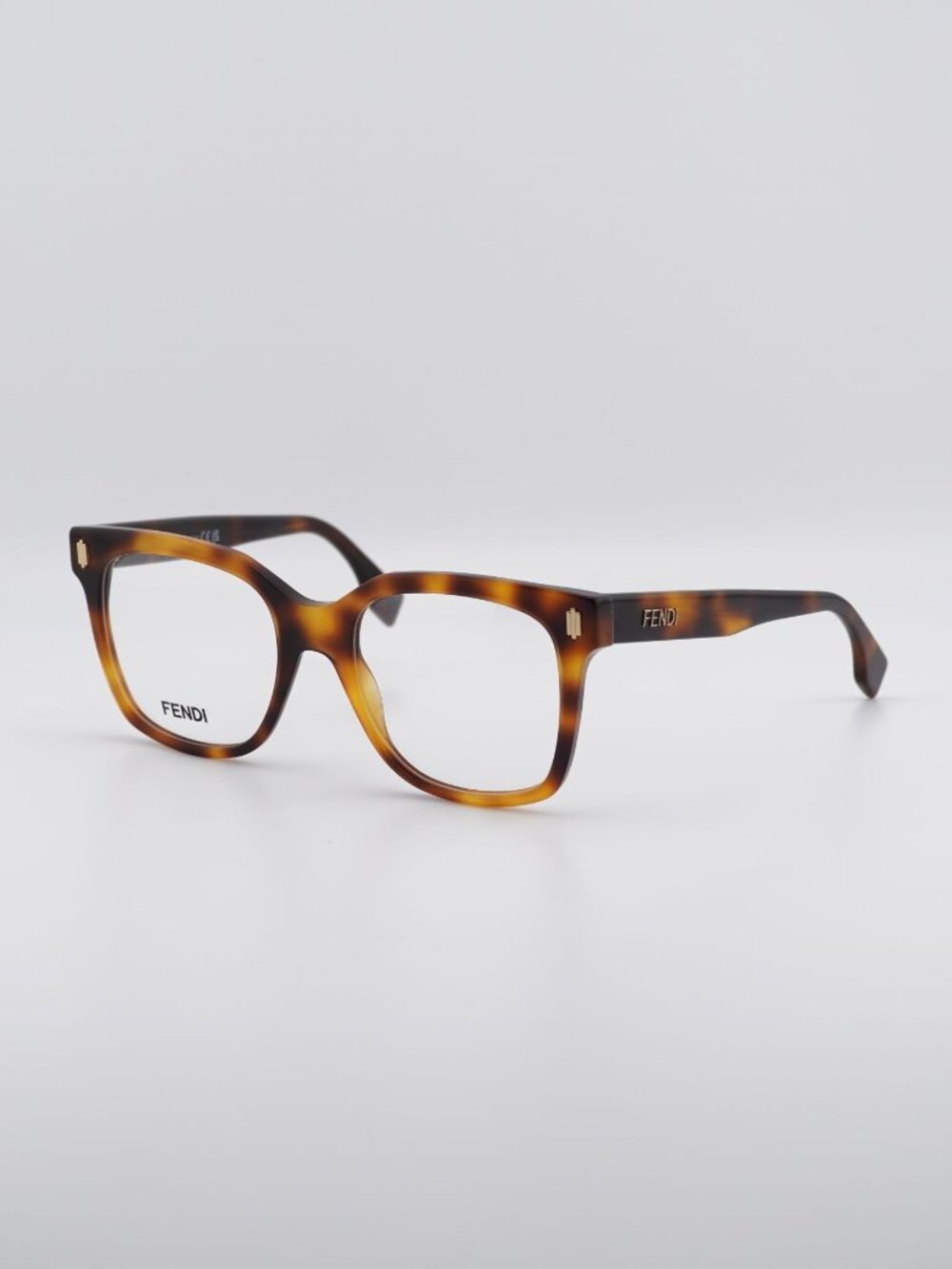 Fendi FE50054I 053 Eyeglasses Havana 52mm Square Frame